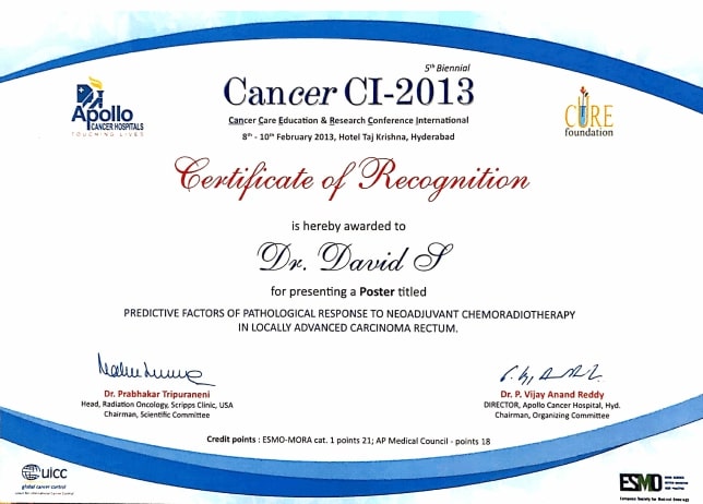Dr. David K Simson Certificate